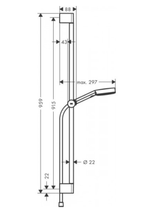 Душовий набір Hansgrohe Pulsify Select EcoSmart зі штангою 90 см 24171000