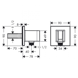 Шланговое подсоединение Hansgrohe Fixfit Porter Square, 26486000