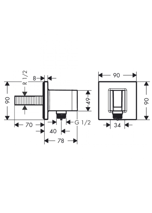 Шланговое подсоединение Hansgrohe Fixfit Porter Square, 26486000