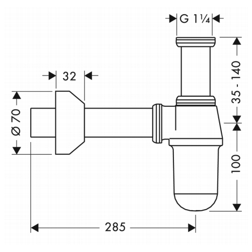 Сифон для раковин Hansgrohe, 52010000