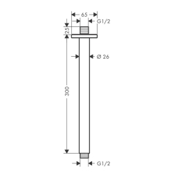 Кронштейн для верхнього душу Hansgrohe Vernis Shape, 30 см хром 26407000