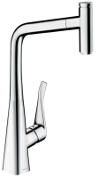 Змішувач для кухні Hansgrohe Metris Select M71 з висувним зливом Sbox 73803000