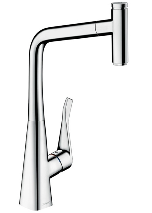 Смеситель для кухни Hansgrohe Metris Select M71 с выдвижным изливом Sbox 73803000