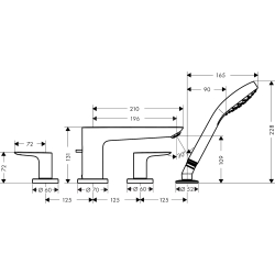 Змішувач на борт ванни Hansgrohe Talis E 71748000