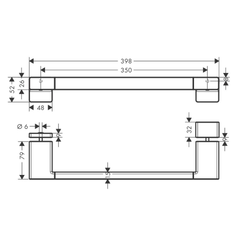 Ручка для дверей у душову Hansgrohe AddStoris 41759670 чорний матовий