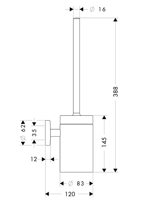 Ёршик туалетный Hansgrohe Logis 40522000