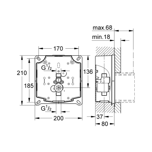 Комплект монтажу для панелей змиву Tectron GROHE Rapido UMB 38787000