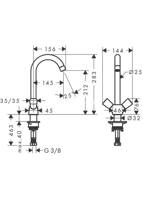 Кухонный смеситель Hansgrohe Logis, 71280000