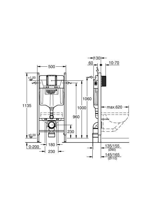 Інсталяційна система Grohe Rapid SL 388400WG