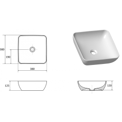 Умивальник Ravak Uni 380 S Slim XJX01138001