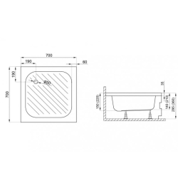 Піддон квадратний Polimat KAREN 70x70x22 00209