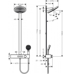 Душова система Hansgrohe Pulsify Showerpipe 260 2jet з термостатом 24240000 хром