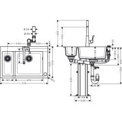 Кухонний комплект мийка із змішувачем Hansgrohe C51-F635-04 43215000