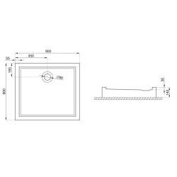 Піддон прямокутний Polimat GOLIAT 90x80x14 00366