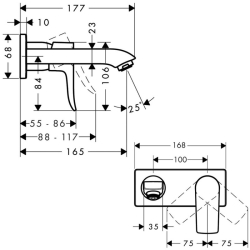 Смеситель для раковины настенный Hansgrohe Metris 31251000