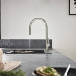 Змішувач Hansgrohe Talis M54 для кухонного миття з висувним душем Stainless Steel 72801800