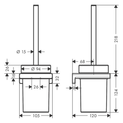 Набор для WC с держателем Hansgrohe AddStoris 41752000 хром