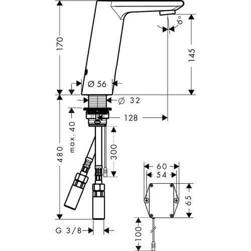 Електронний змішувач для раковини Hansgrohe Metris S 31100000