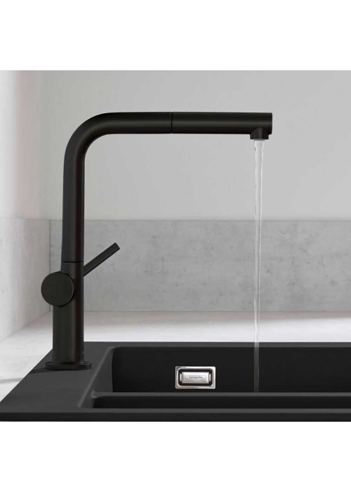 Змішувач Hansgrohe Talis M54 для кухонного миття з висувним душем Black Matt 72809670