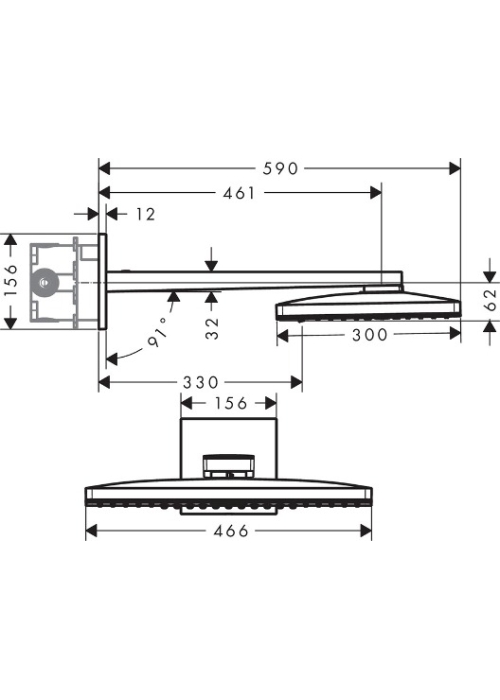 Верхний душ Hansgrohe Rainmaker Select, 24005400