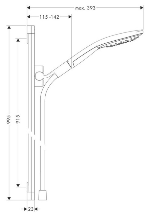 Душевой гарнитур Hansgrohe Raindance Select S 150, 26626000