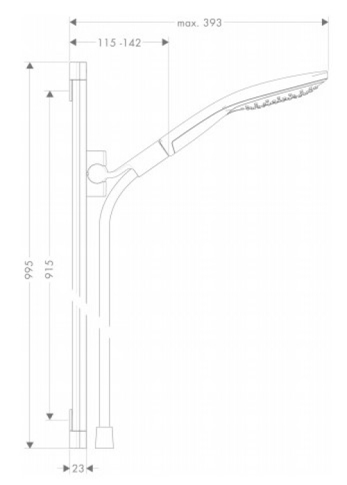 Душевой гарнитур Hansgrohe Raindance Select, 26626400