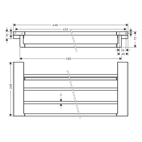 Полиця Hansgrohe AddStoris 41751670 чорний матовий