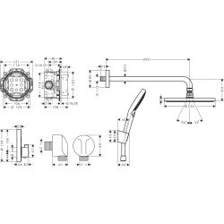 Душовий комплект Hansgrohe Raindance S 240 1jet ShowerSelect S 8 в1 Matt Black 27959670