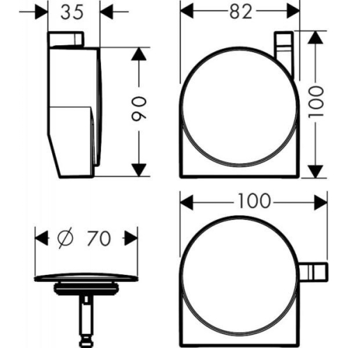 Зовнішня частина сифона Hansgrohe Exafill S Brushed Bronze 58117140