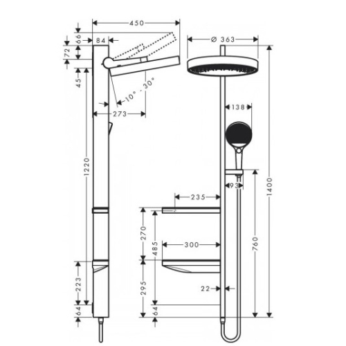 Душова система Hansgrohe Rainfinity Showerpipe 360 1jet 26842700