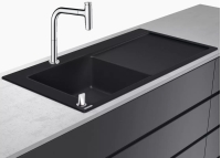 Кухонный комплект мойка со смесителем Hansgrohe C51-F450-12, хром 43228000