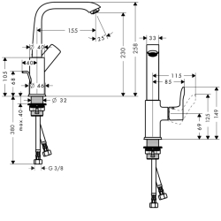 Смеситель для раковины Hansgrohe Metris, 31087000