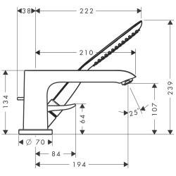 Смеситель на борт ванны Hansgrohe Metris, 31190000