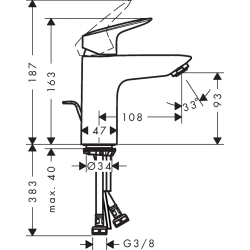 Смеситель для раковины Hansgrohe Logis, 71102000