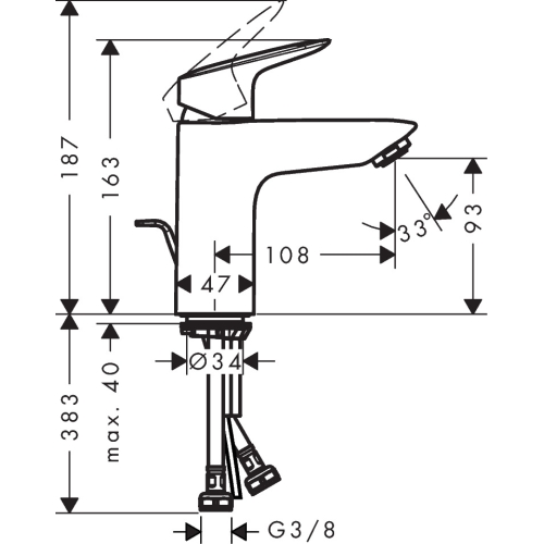 Змішувач для раковини Hansgrohe Logis, 71102000