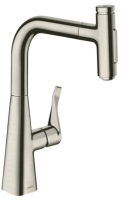 Змішувач для кухні Hansgrohe Metris Select 240 2jet з висувним зливом Sbox Stainless Steel Finish 73817800