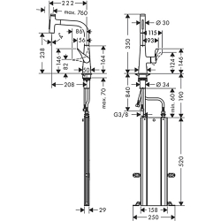 Змішувач для кухні Hansgrohe Metris Select 240 2jet з висувним зливом Sbox Stainless Steel Finish 73817800