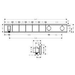 Термостат Hansgrohe RainSelect прихованого монтажу на 5 споживачів Chrome 15358000
