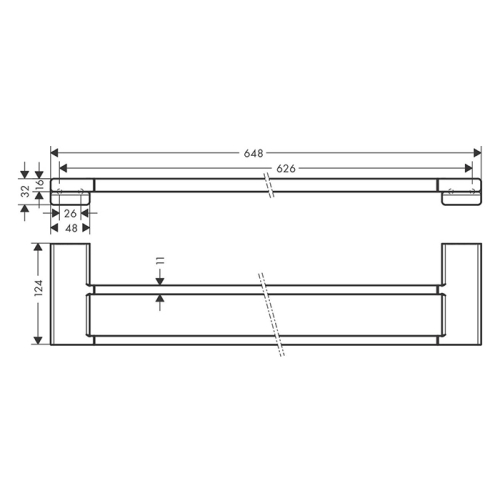 Подвійний тримач для банних рушників Hansgrohe AddStoris 41743670 чорний матовий