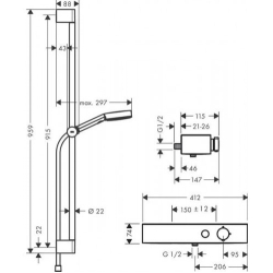 Душовий набір Hansgrohe Pulsify Select 105 3jet Relaxation 24270000 хром