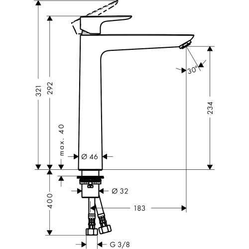 Змішувач для раковини Hansgrohe Talis E 240 71717000