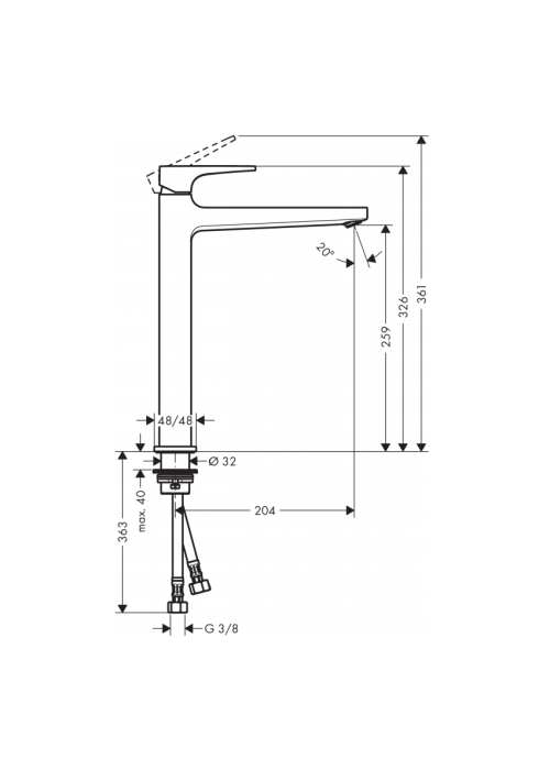 Смеситель для раковины Hansgrohe Metropol, 32512000