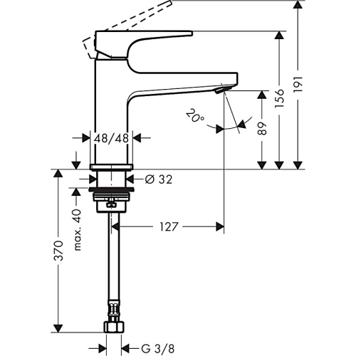 Змішувач для раковини Hansgrohe Metropol Cold Water 32501000