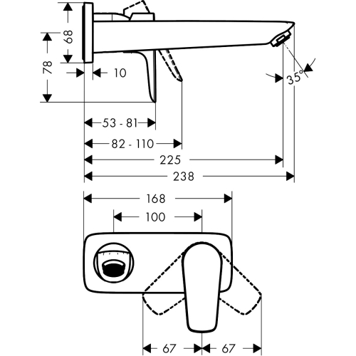 Змішувач для раковини Hansgrohe Talis E настінний Matt White 71734700