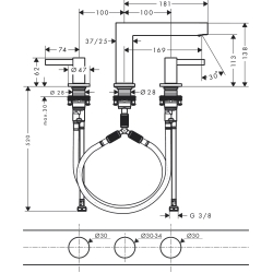 Змішувач Hansgrohe Finoris для раковини, чорний матовий 76033670