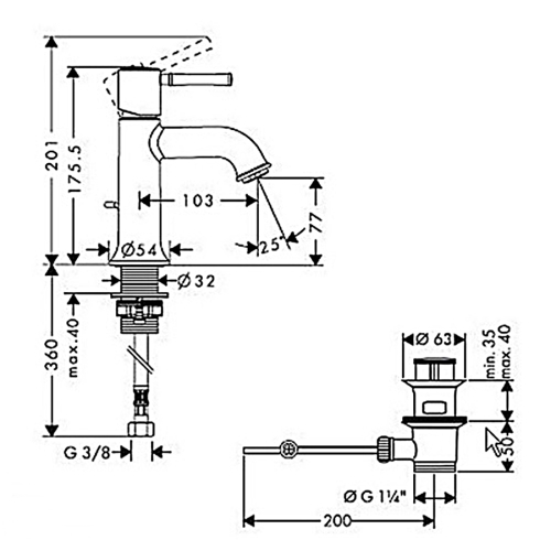 Змішувач для раковини Hansgrohe Talis Classic 14111000