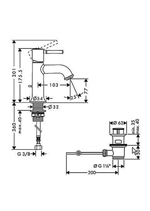 Смеситель для раковины Hansgrohe Talis Classic 14111000