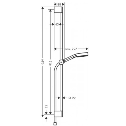 Душовий набір Hansgrohe Pulsify Select зі штангою 90 см 24170670