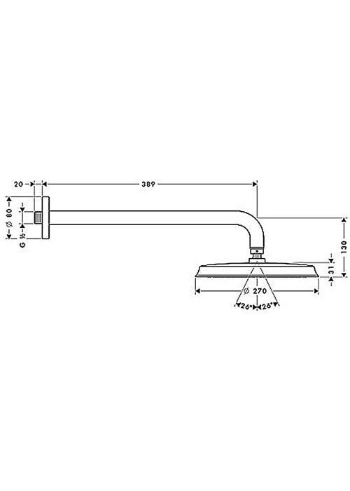 Верхний душ Hansgrohe Raindance Classic AIR 240 27424000