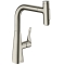 Змішувач для кухні Hansgrohe Metris Select 240 2jet з висувним зливом Stainless Steel Finish 73822800